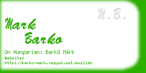 mark barko business card
