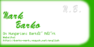 mark barko business card